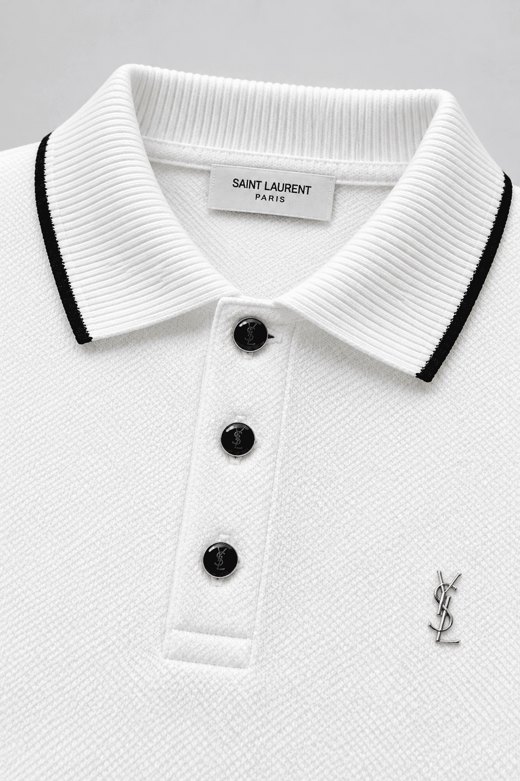 Saint Laurent Double Uzun Polo Yaka T-Shirt