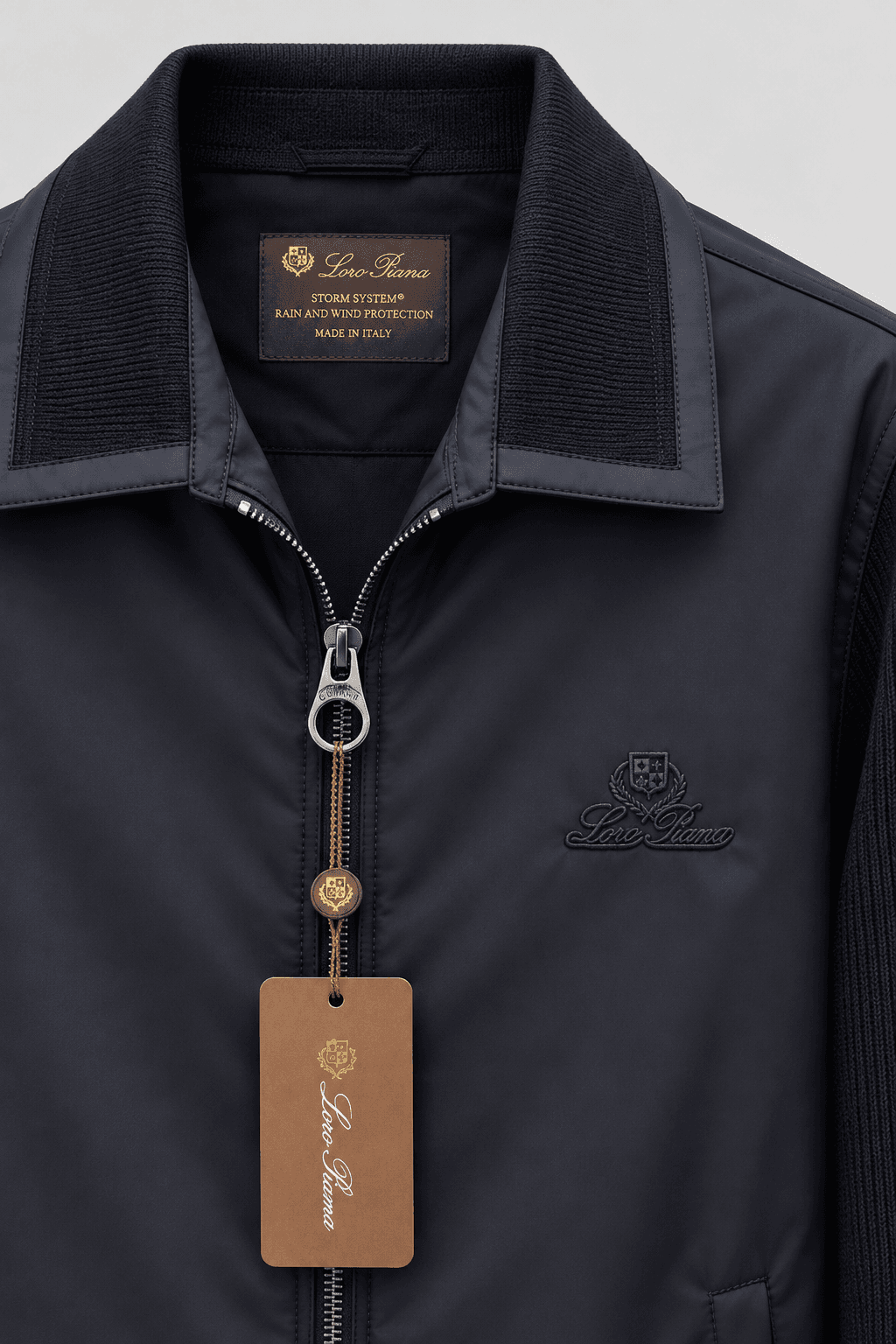 Loro Piana Deri Detaylı Yakala İthal Mont