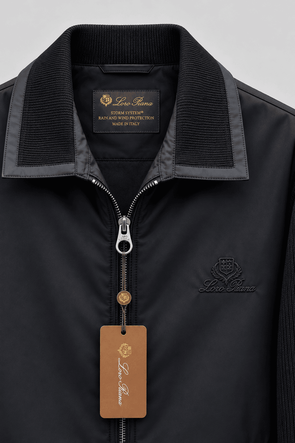Loro Piana Deri Detaylı Yakala İthal Mont