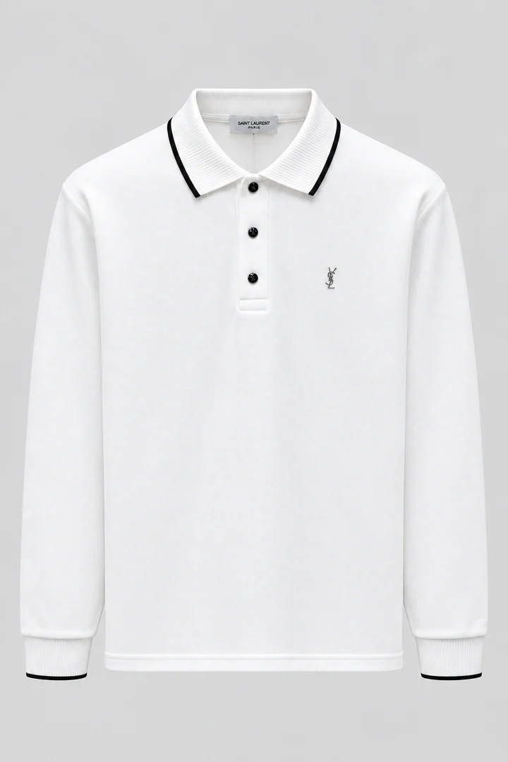 Saint Laurent Double Uzun Polo Yaka T-Shirt